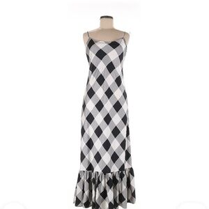 J. Crew Maxi Gingham black and white dress SZ 6
